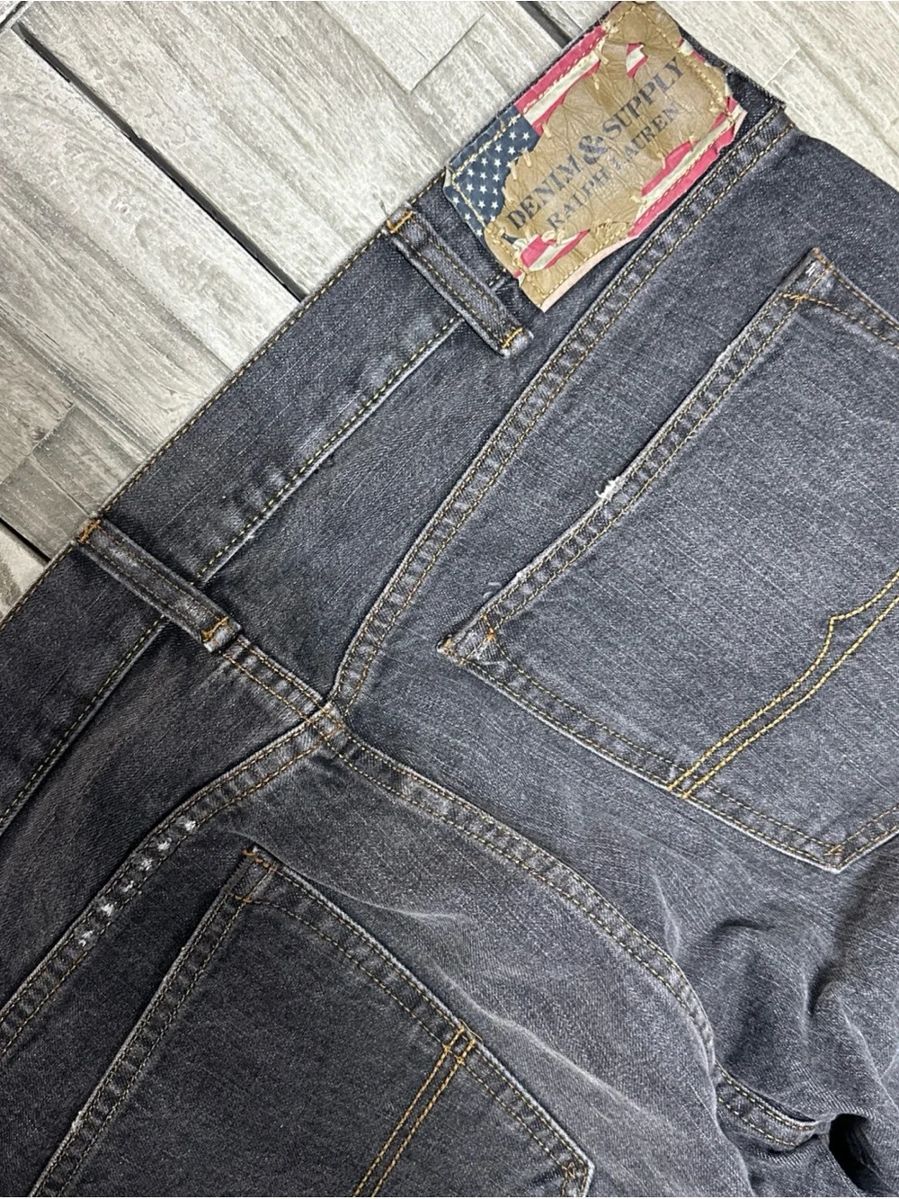 Denim & Supply Ralph Lauren Slim Jeans Washed Grey 40/32 Preppy Distressed